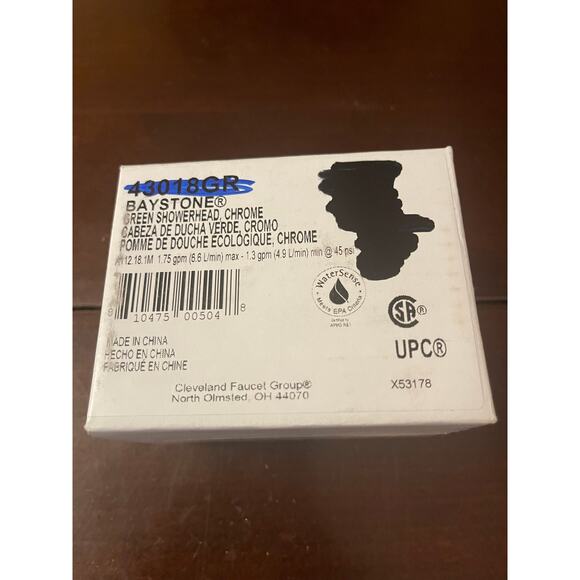 Wall Mount Single-Function Moen Baystone Chrome Round Showerhead NEW - Picture 2 of 5